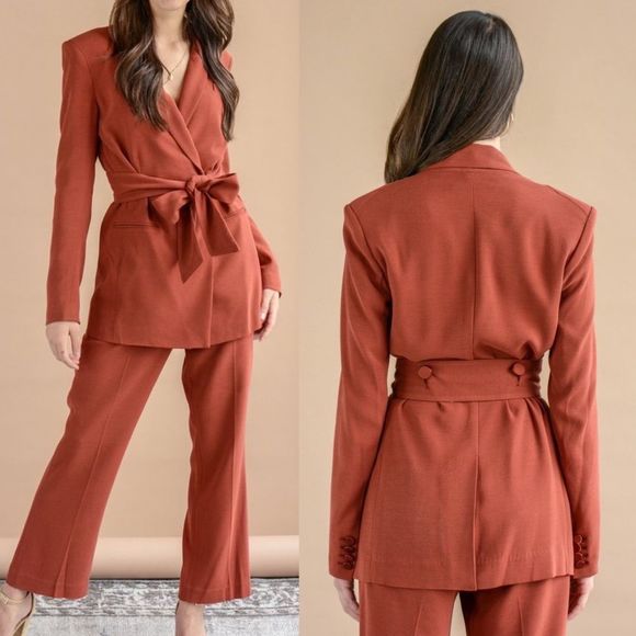 Veronica Beard Jackets & Blazers - NWT Veronica Beard Dover Belted Long Blazer in Rust 10